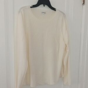 women large soft white sweater Croft & Barrow